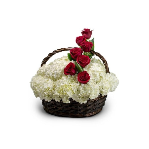 Clouds and Roses Sympathy Basket