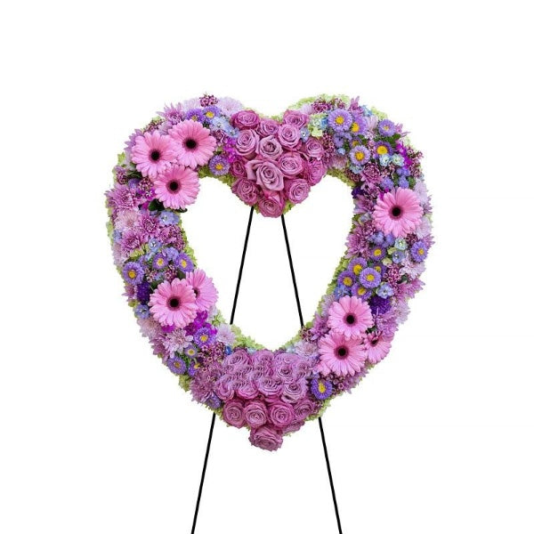 Fields of Lavender Heart Wreath Standing Spray