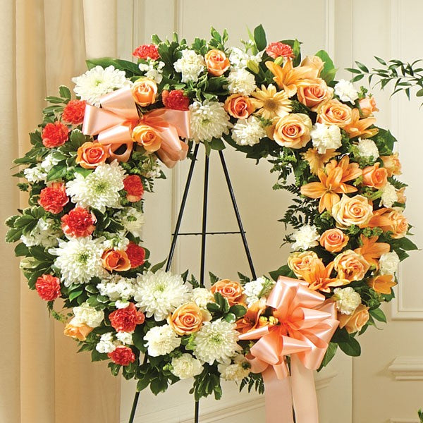 Peach Standing Victorian Wreath