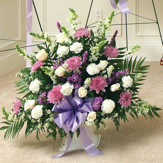 Lavender Fields Standing Sympathy Basket