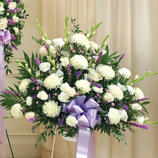 Lavender Fields White Symapthy Basket