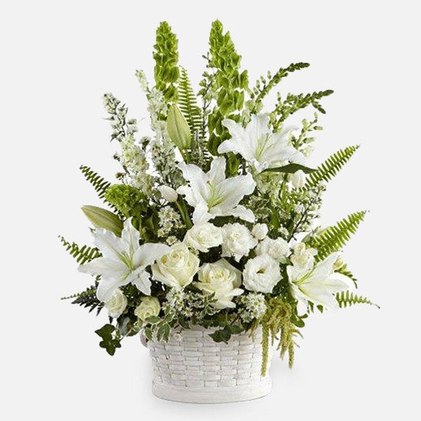 White Clouds Sympathy Basket