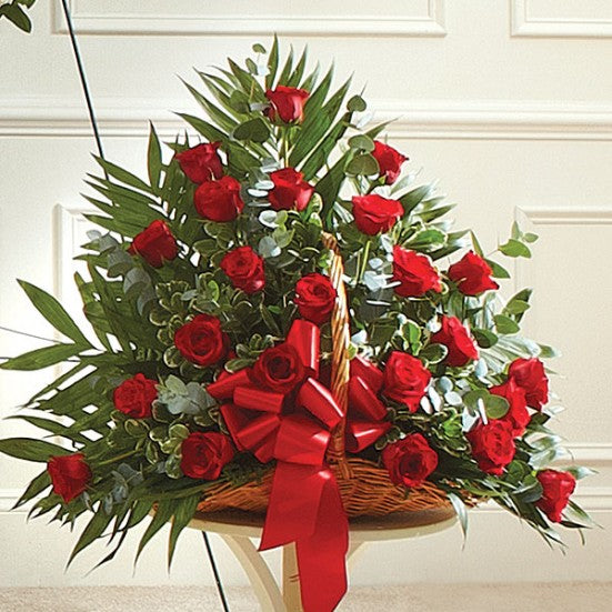 Red Radiance Fireside Sympathy Basket